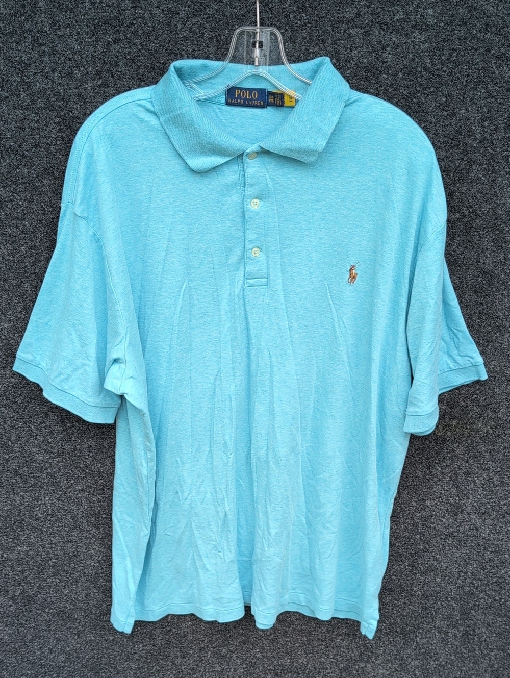 Polo by Ralph Lauren Aqua Blue Polo Shirt with Embroidered Pony